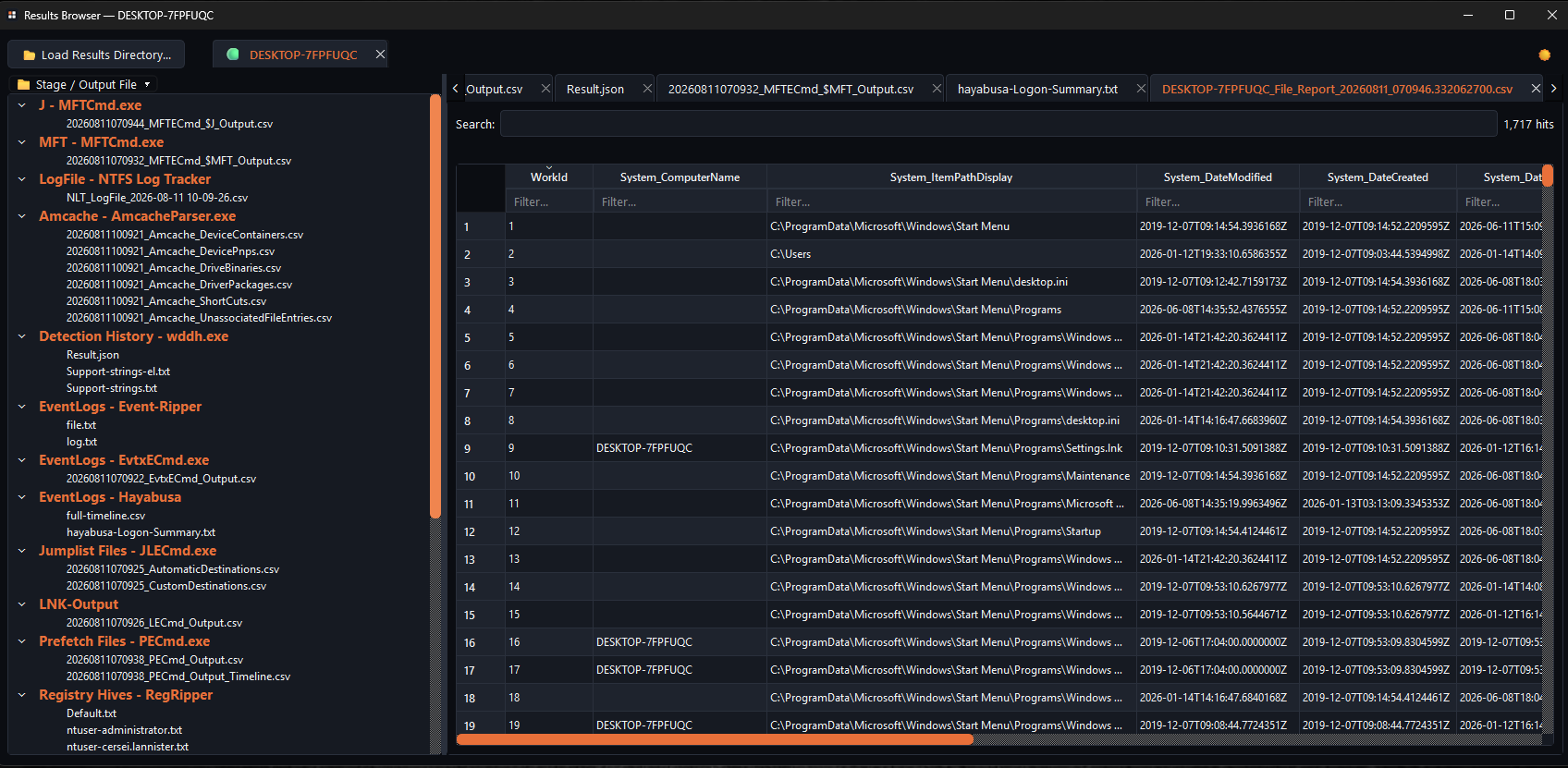 Results Browser